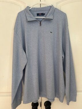 Vineyard Vines Pale Blue Half-Zip Pullover Sweater
